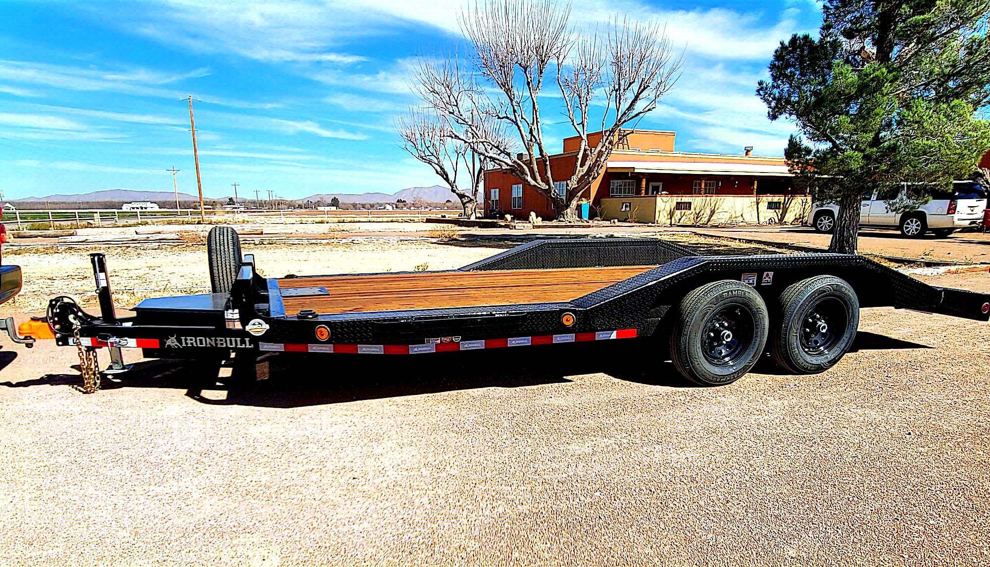 Car hauler trailer rental in Anthony NM - IronBull 102x18 car hauler